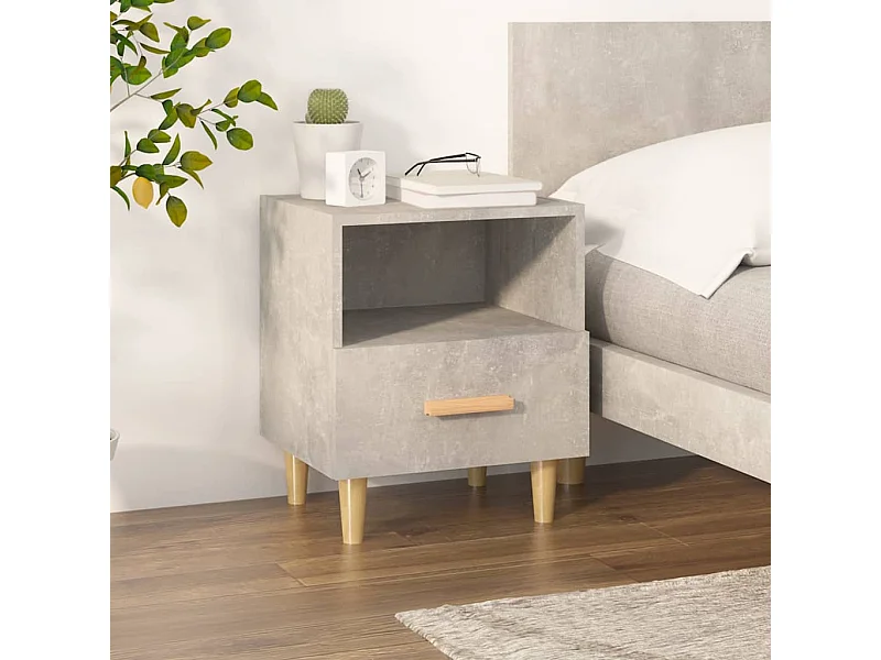 Table de chevet Gris béton 40x35x47 cm KEFWE18850