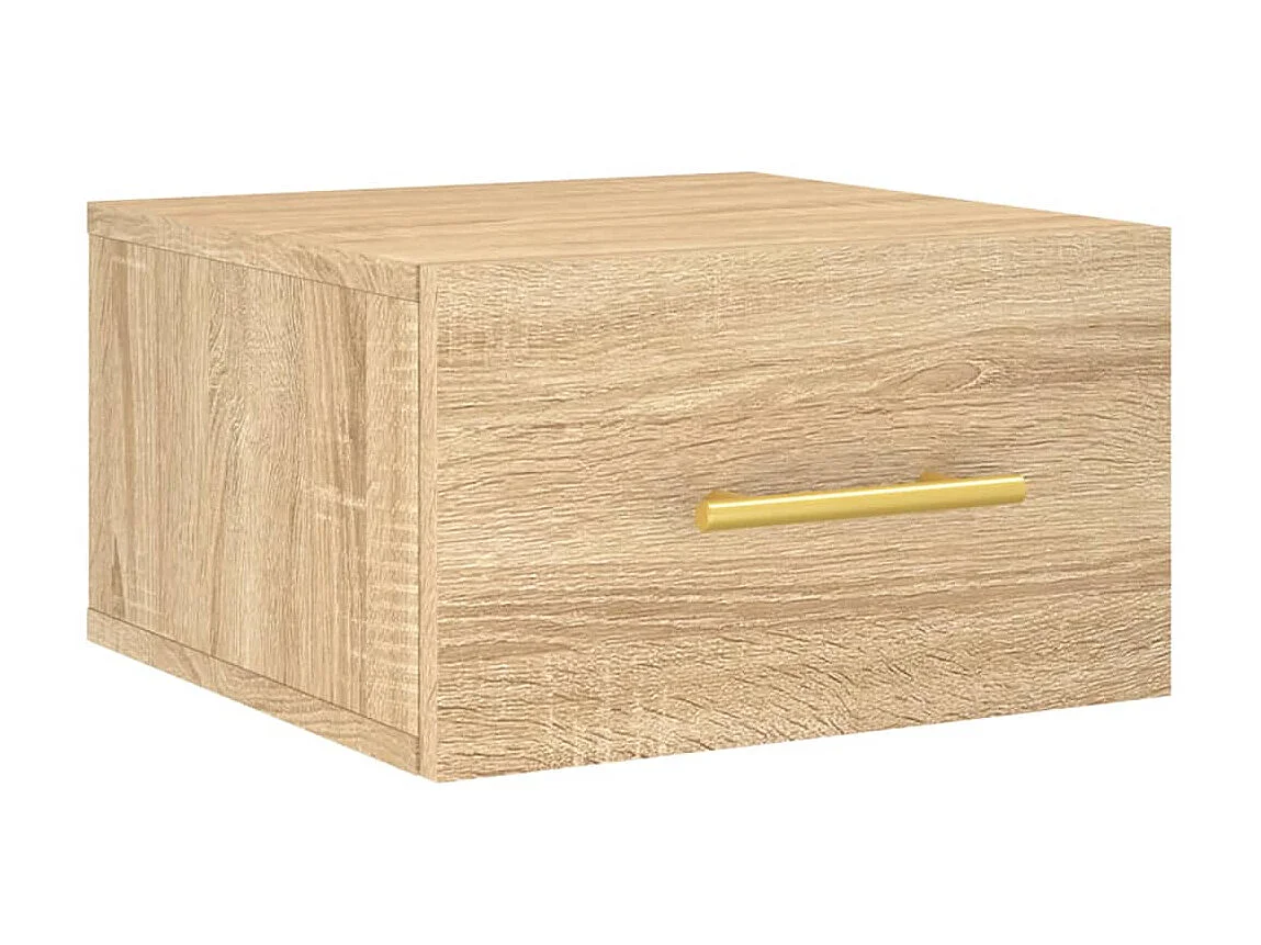 Table de chevet murale chêne sonoma 35x35x20 cm QPD31735