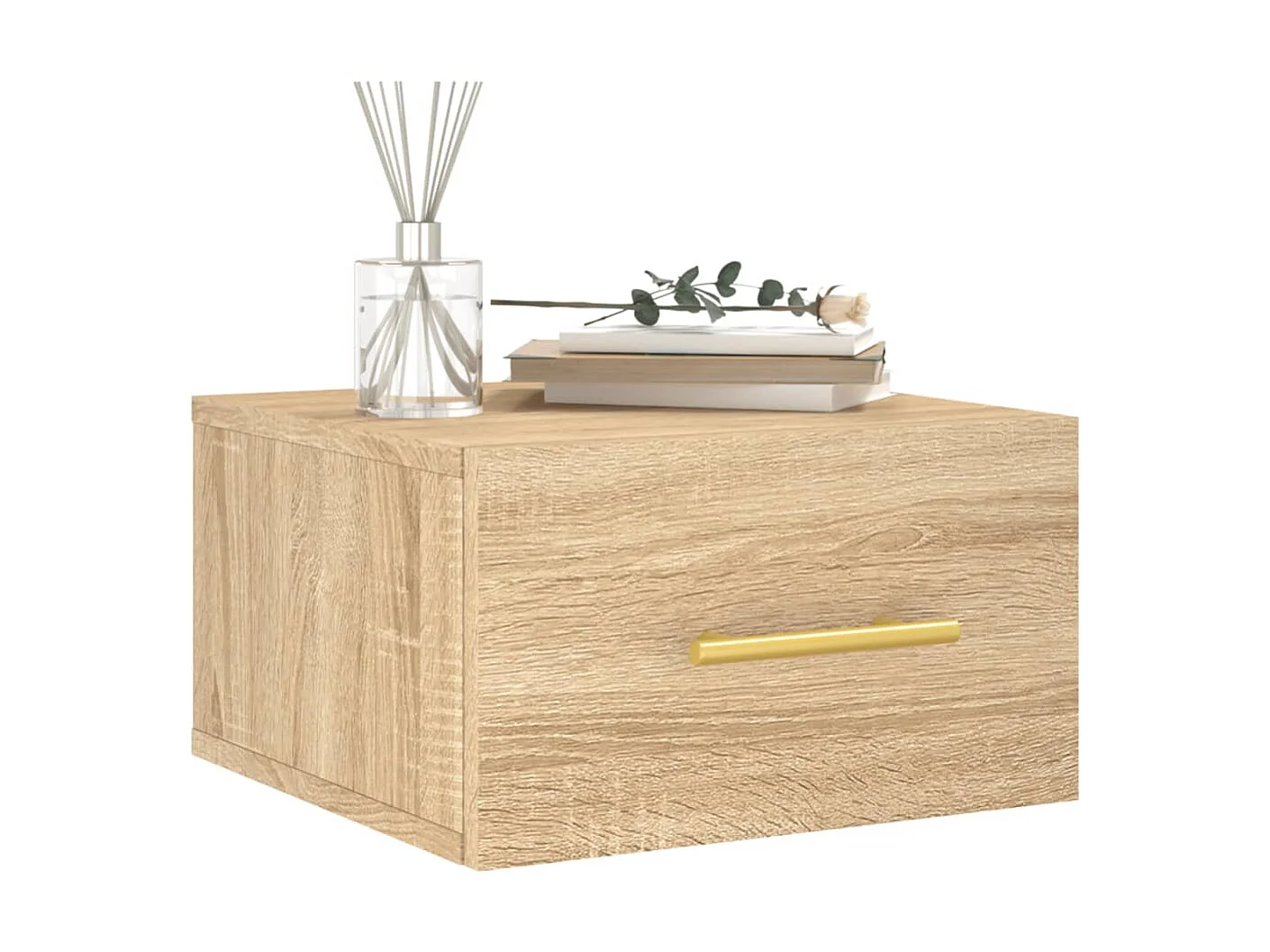 Table de chevet murale chêne sonoma 35x35x20 cm QPD31735