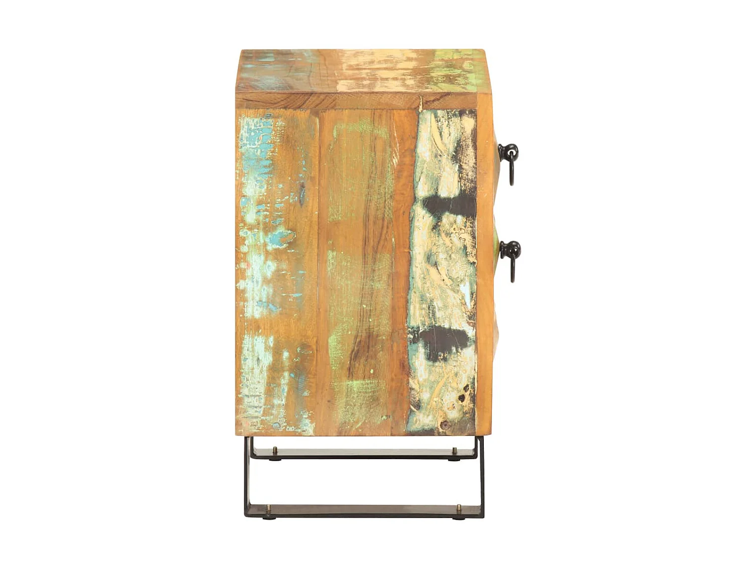 Mesita de noche de madera maciza reciclada 40x30x50 cm ES43466