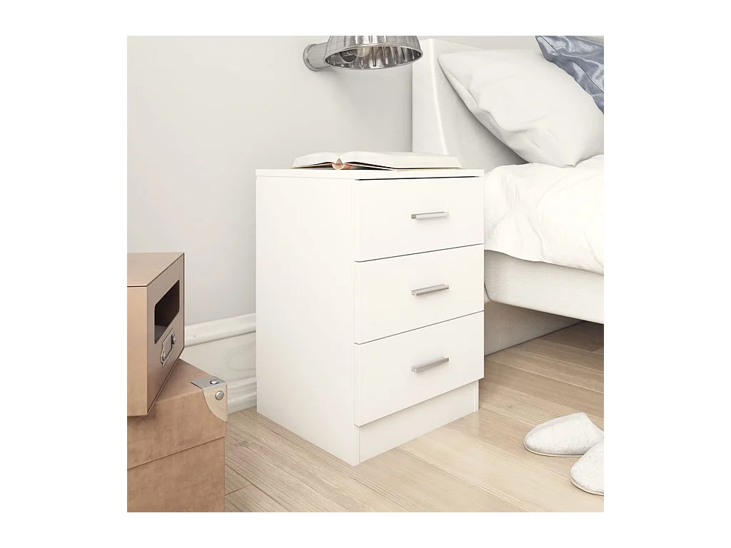 Table de chevet Blanc 38 x 35 x 56 cm Bois d'ingénierie KEFWE62948
