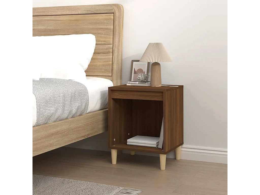 Mesa de cabeceira 40x35x50 cm cor carvalho castanho PT96169