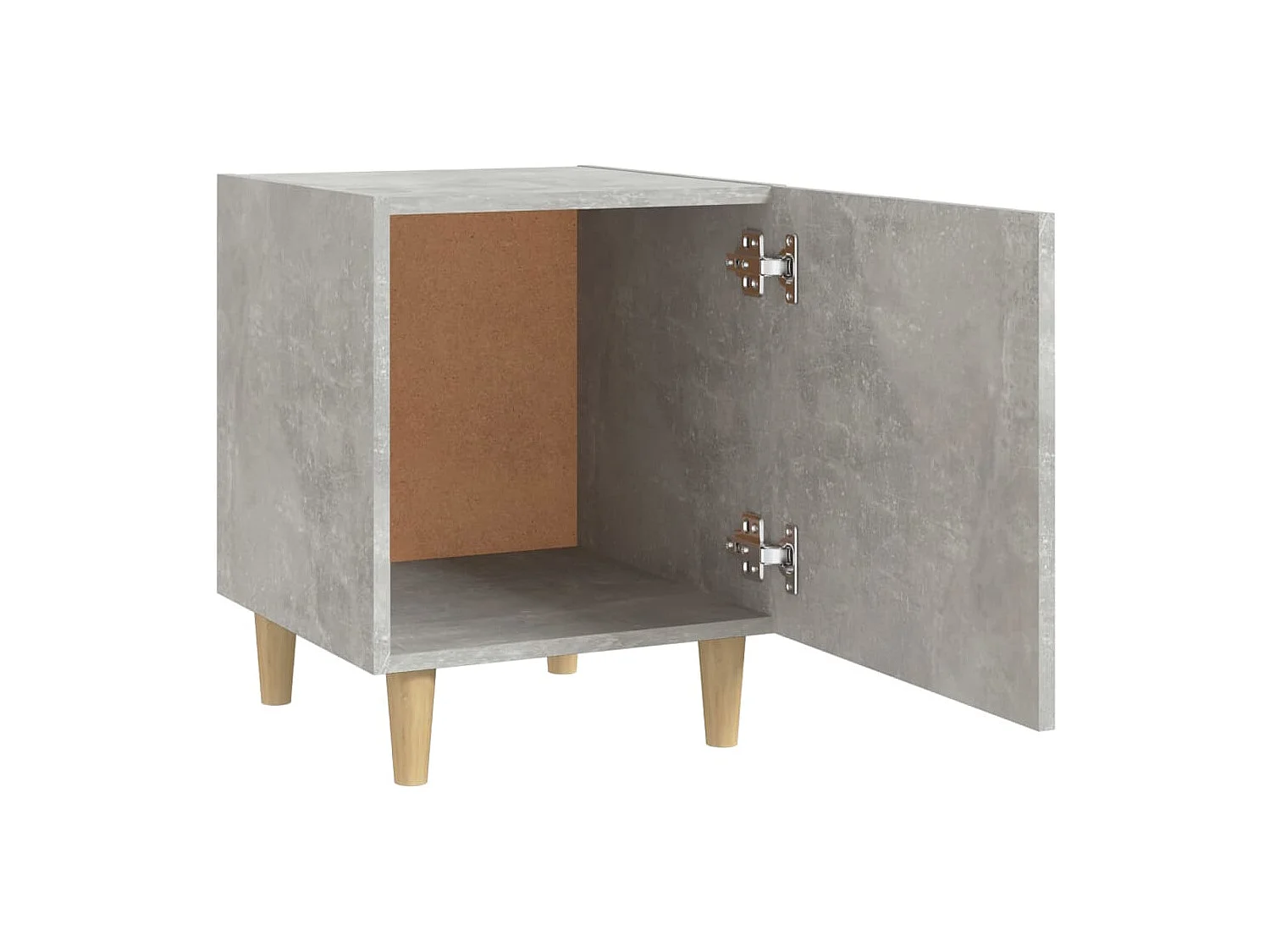 Mesita de noche madera contrachapada gris hormigón ES79537