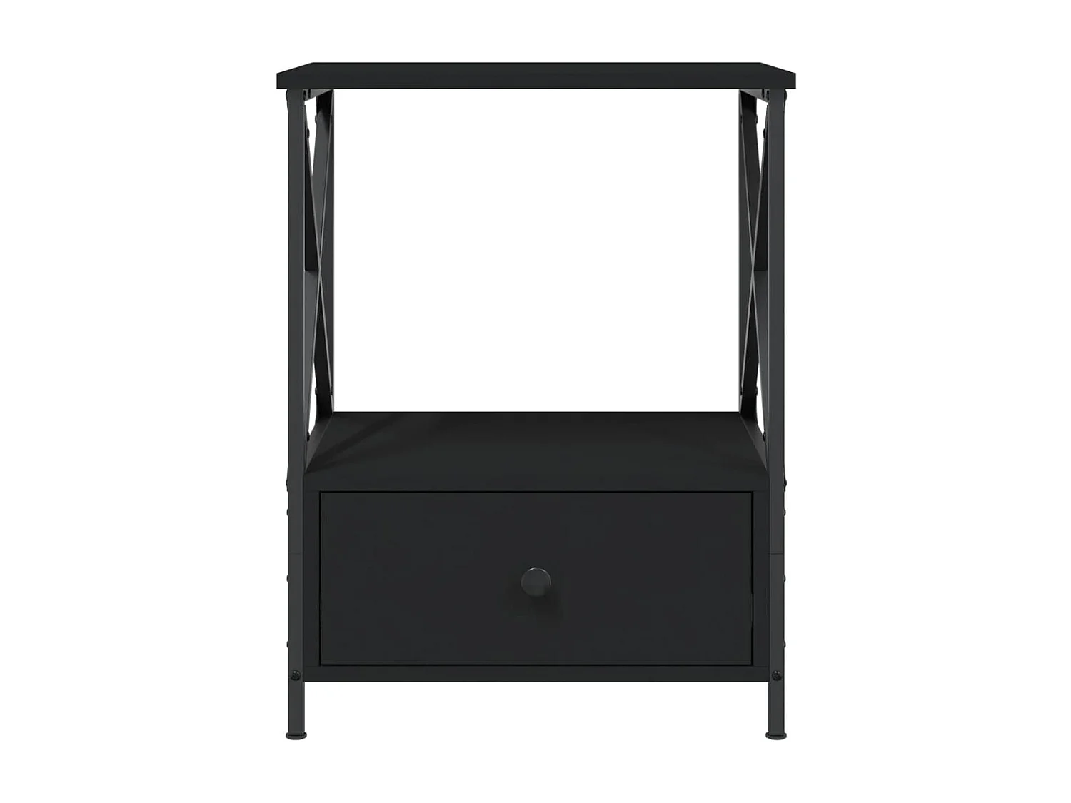 Nachtkastje 50x41x65 cm bewerkt hout zwart NL50214
