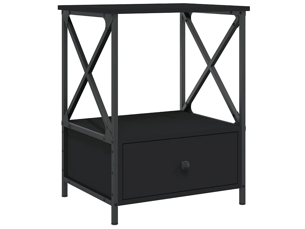 Nachtkastje 50x41x65 cm bewerkt hout zwart NL50214