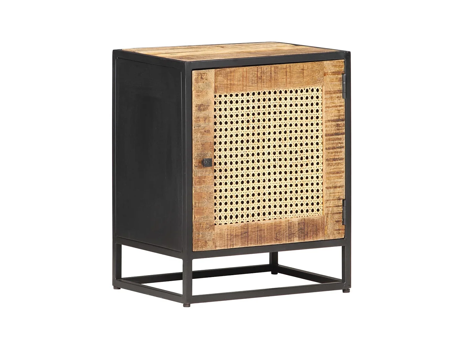 Table de chevet 40x30x50 cm Bois de manguier et canne naturelle KEFWE12512