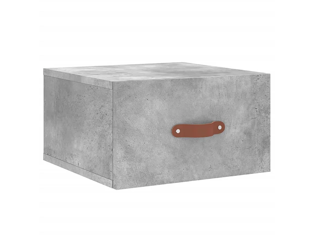 Table de chevet murale gris béton 35x35x20 cm QPD62817