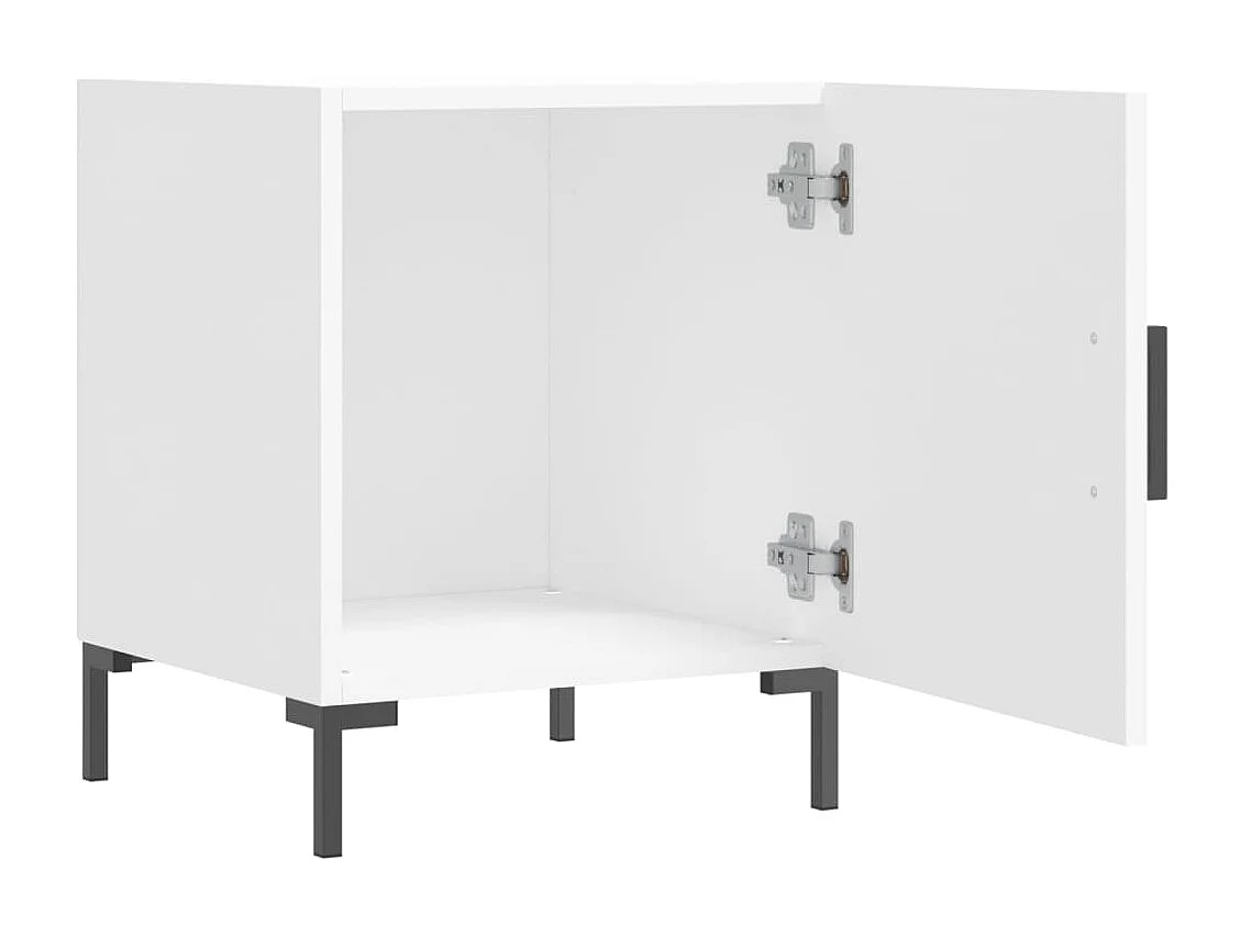 Table de chevet blanc 40x40x50 cm bois d'ingénierie QPD61879