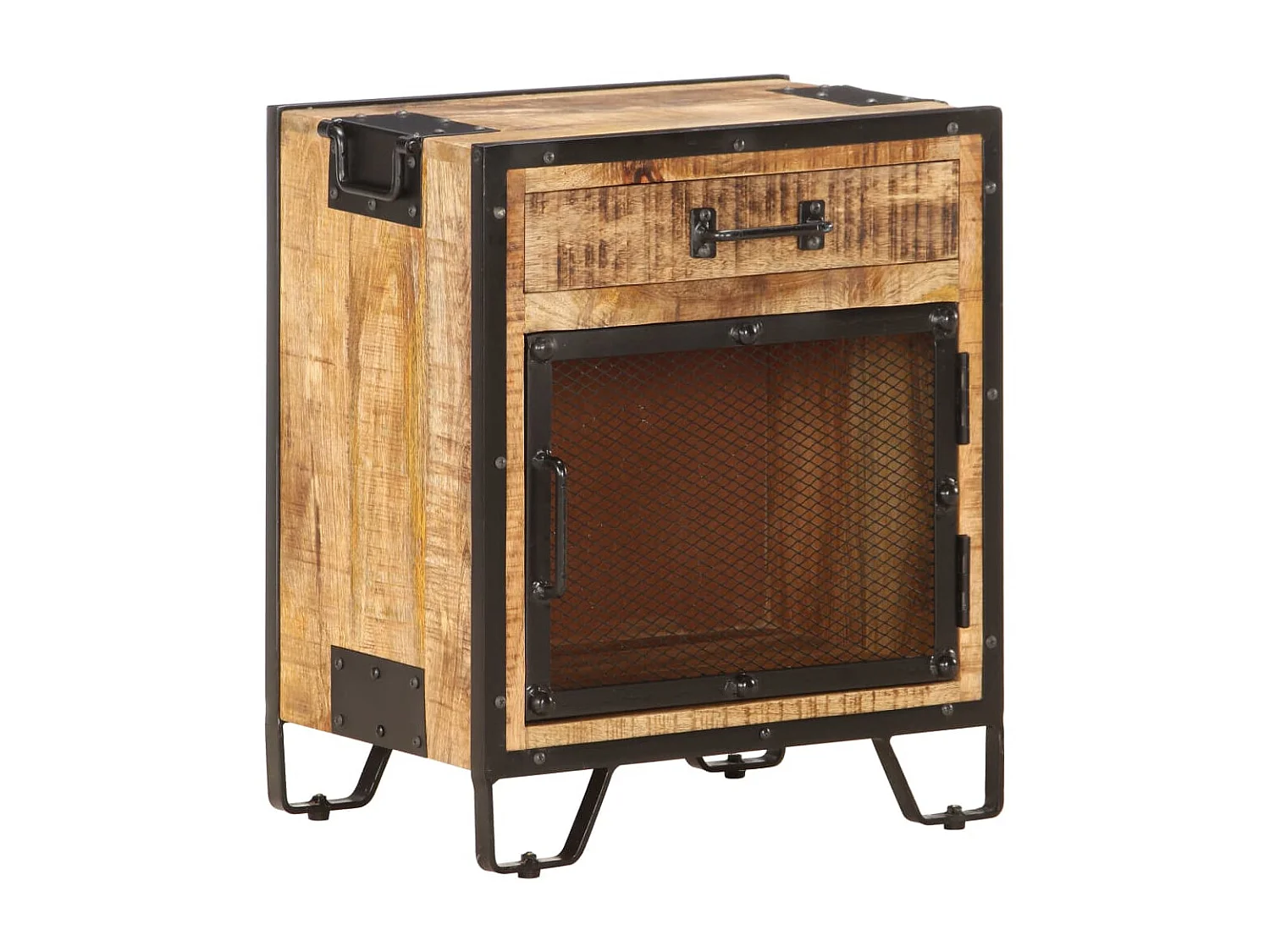 Table de chevet 43x30x51 cm Bois de manguier massif brut KEFWE26811