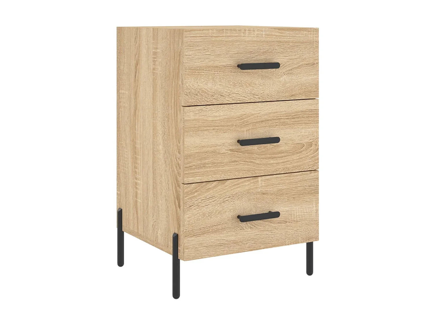Comodino | Tavolino da notte | Tavolino da letto Rovere Sonoma 40x40x66 cm in Legno Multistrato