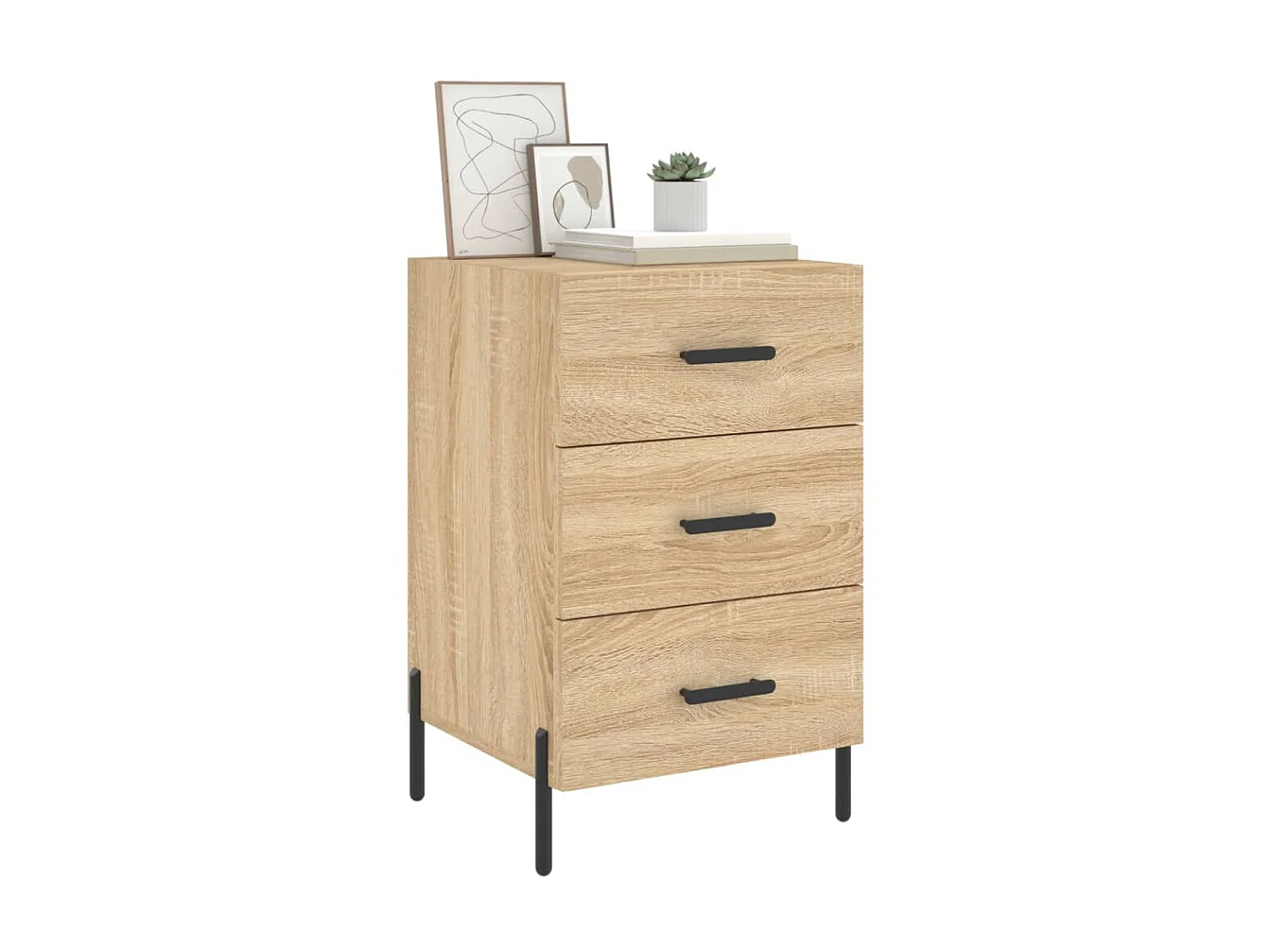 Comodino | Tavolino da notte | Tavolino da letto Rovere Sonoma 40x40x66 cm in Legno Multistrato