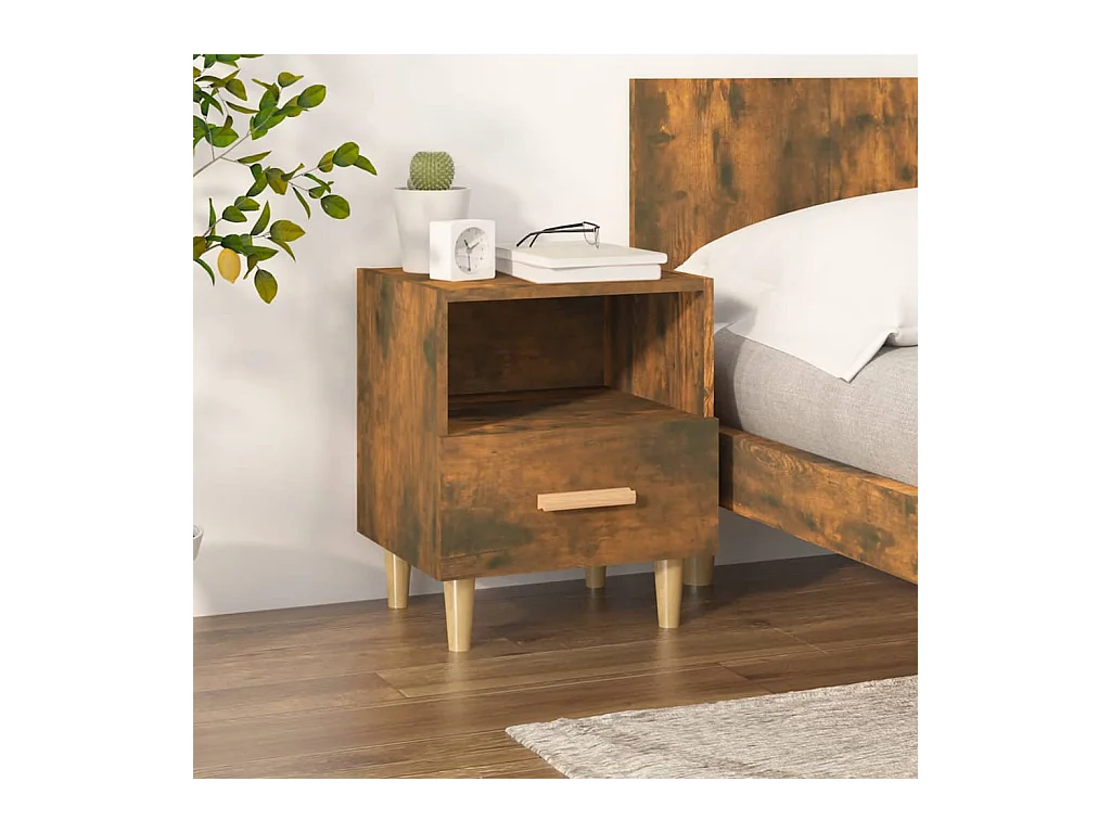 Table de chevet Chêne fumé 40x35x47 cm KEFWE16096