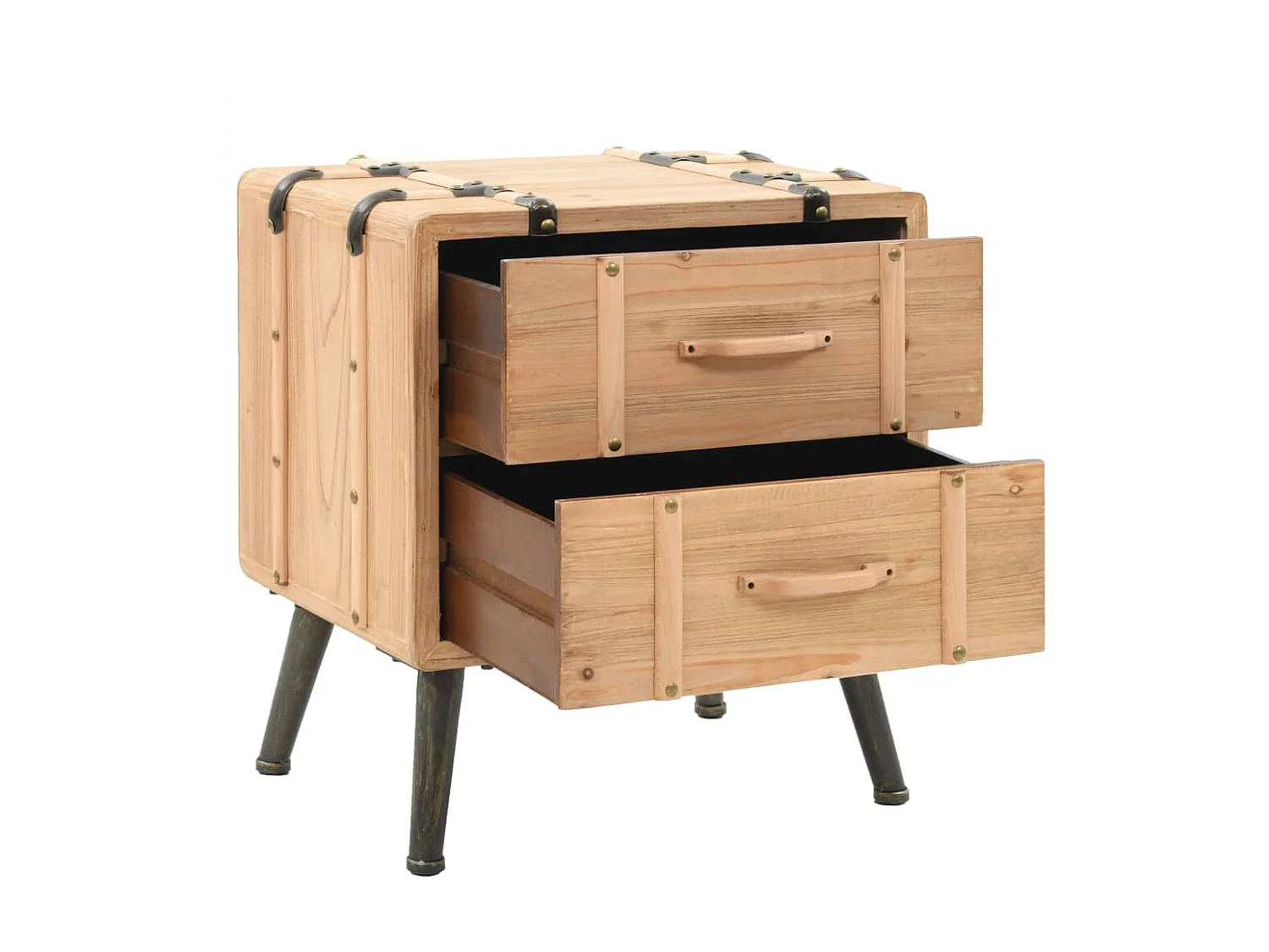 Mesita de noche madera maciza de abeto 50x35x57 cm ES65172