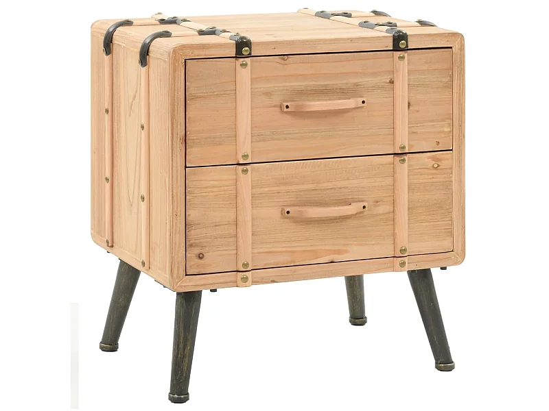 Mesita de noche madera maciza de abeto 50x35x57 cm ES65172