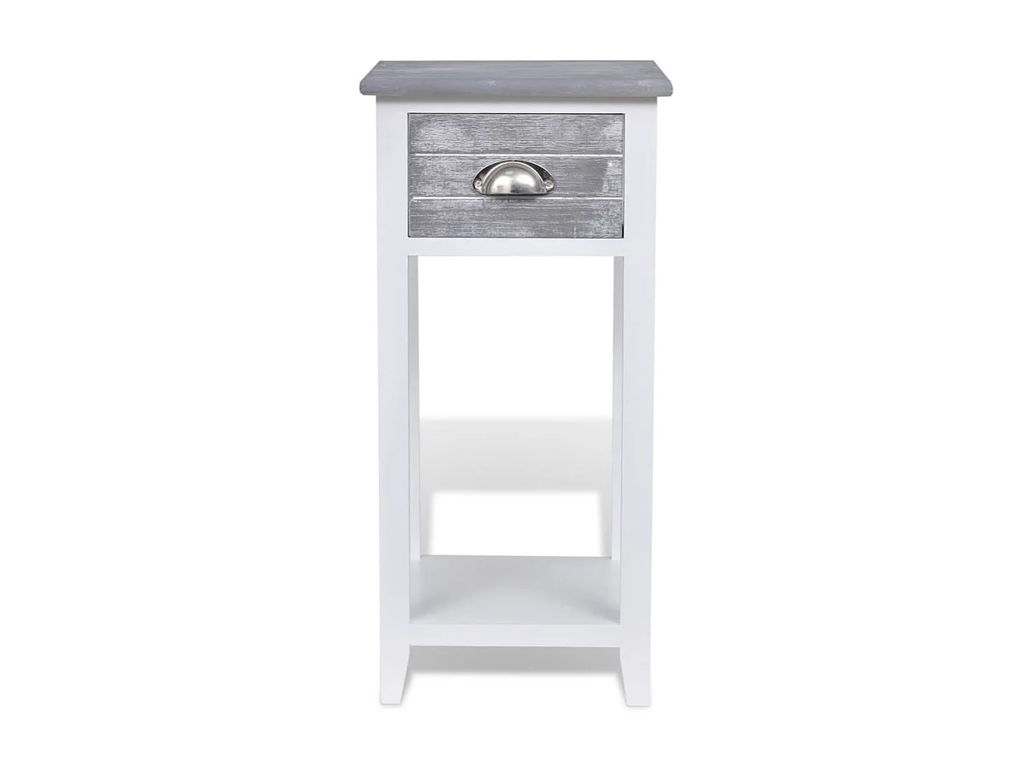 Mesita de noche con 1 cajón gris y blanca ES68646