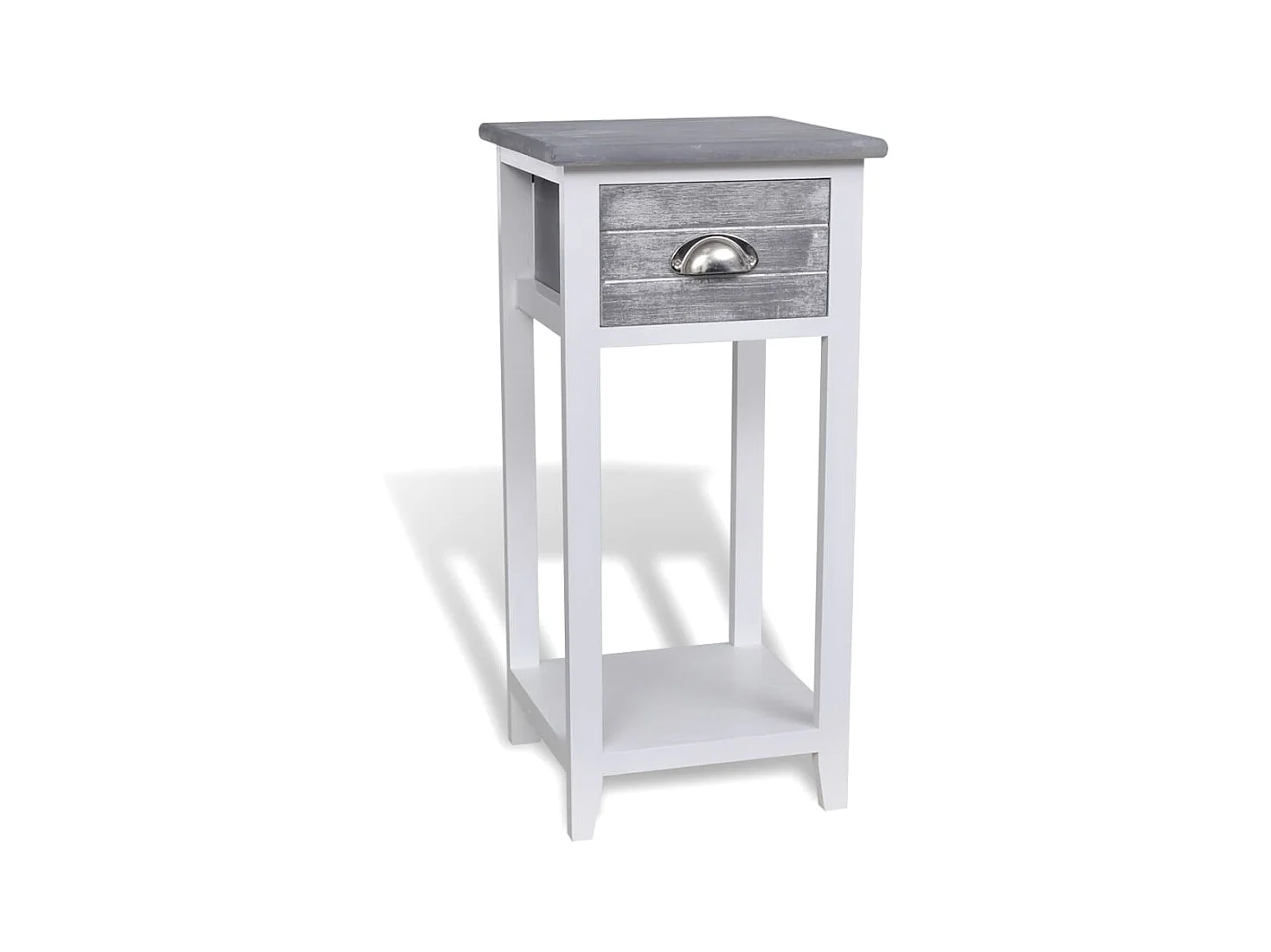 Table de chevet avec 1 tiroir Gris et blanc KEFWE34269