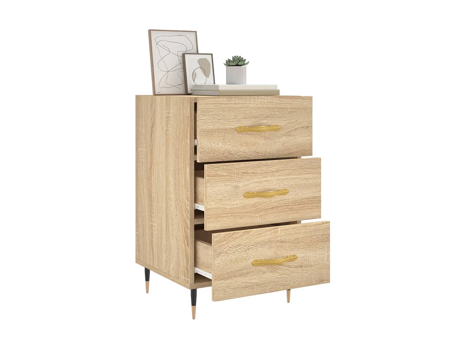 Table de chevet chêne sonoma 40x40x66 cm bois d'ingénierie QPD48864