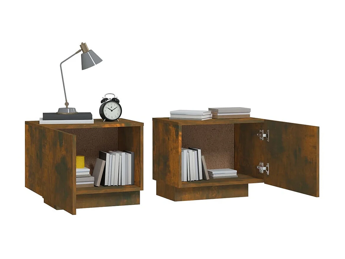 Table de chevet Chêne fumé 100x35x40 cm Bois d'ingénierie KEFWE52742