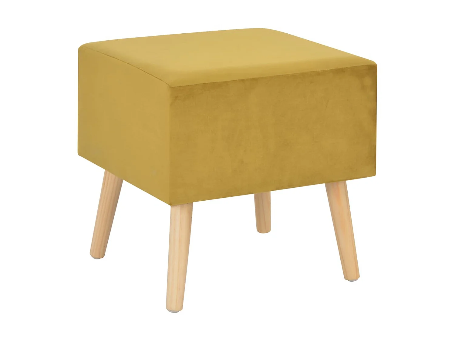 Table de chevet Moutarde 40x35x40 cm Velours KEFWE98892