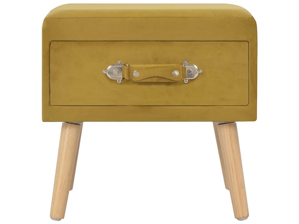 Table de chevet Moutarde 40x35x40 cm Velours KEFWE98892