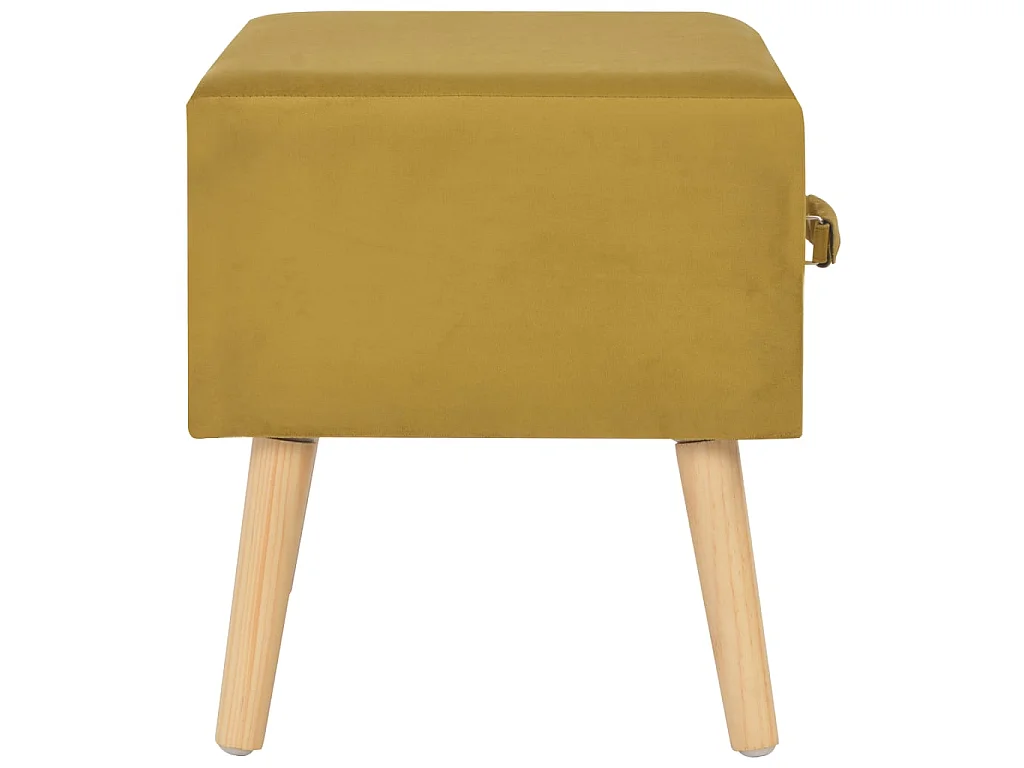 Table de chevet Moutarde 40x35x40 cm Velours KEFWE98892