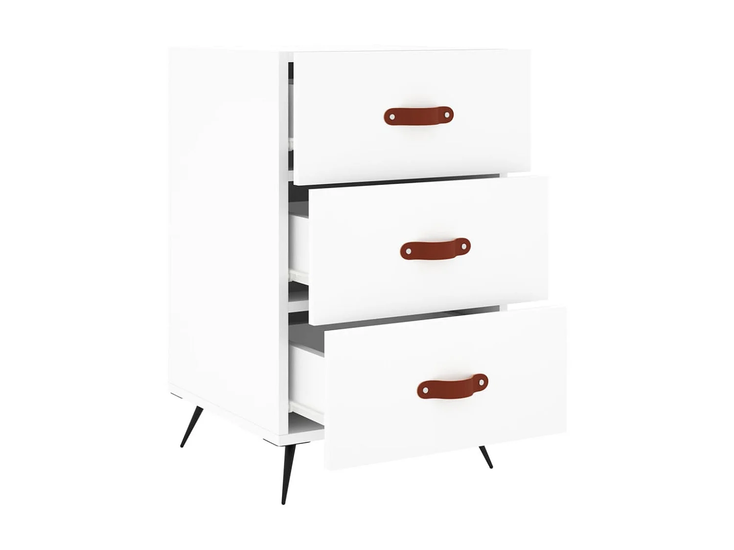 Table de chevet blanc 40x40x66 cm bois d'ingénierie QPD88025