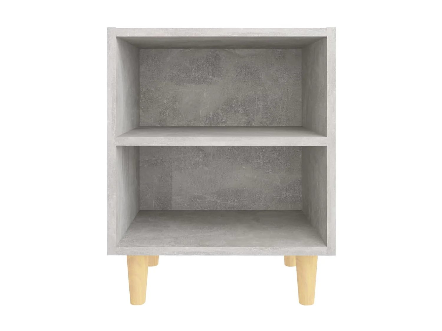 Table de chevet avec pieds en bois Gris béton 40x30x50 cm KEFWE41851