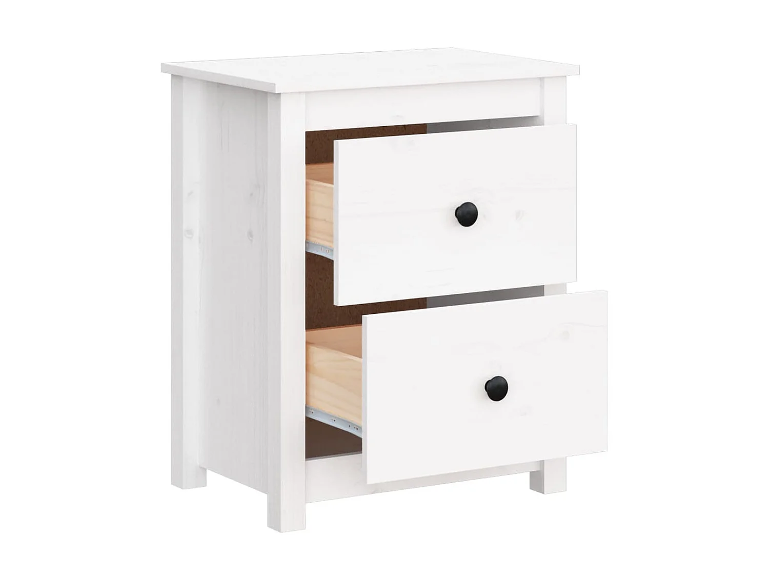 Table de chevet Blanc 50x35x61,5 cm Bois de pin massif KEFWE30786