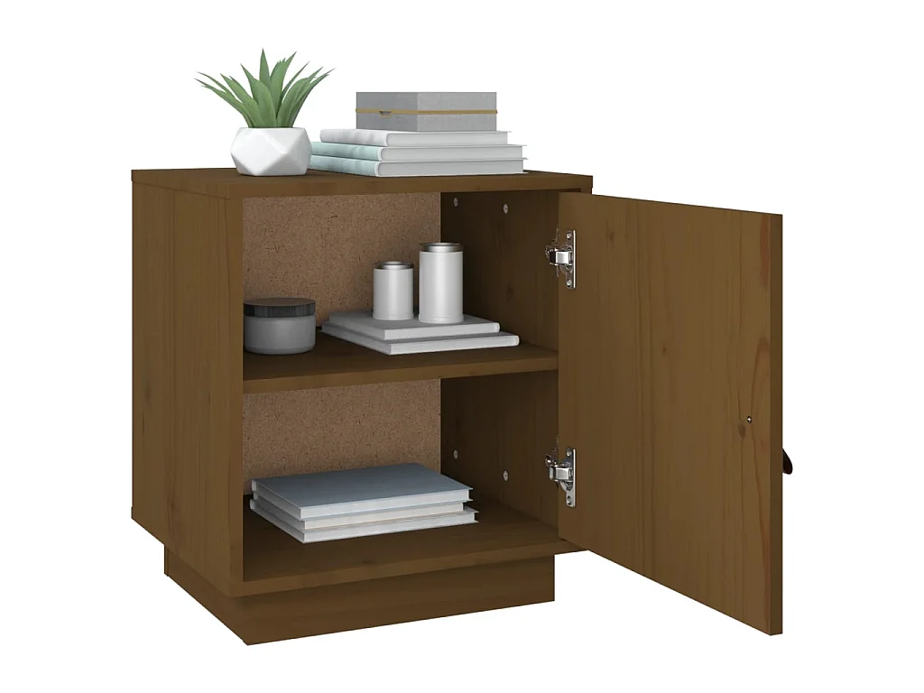 Table de chevet Marron miel 40x34x45 cm Bois de pin solide KEFWE92879