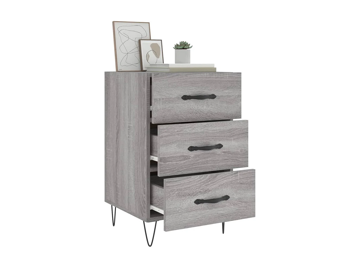 Table de chevet sonoma gris 40x40x66 cm bois d'ingénierie QPD72455