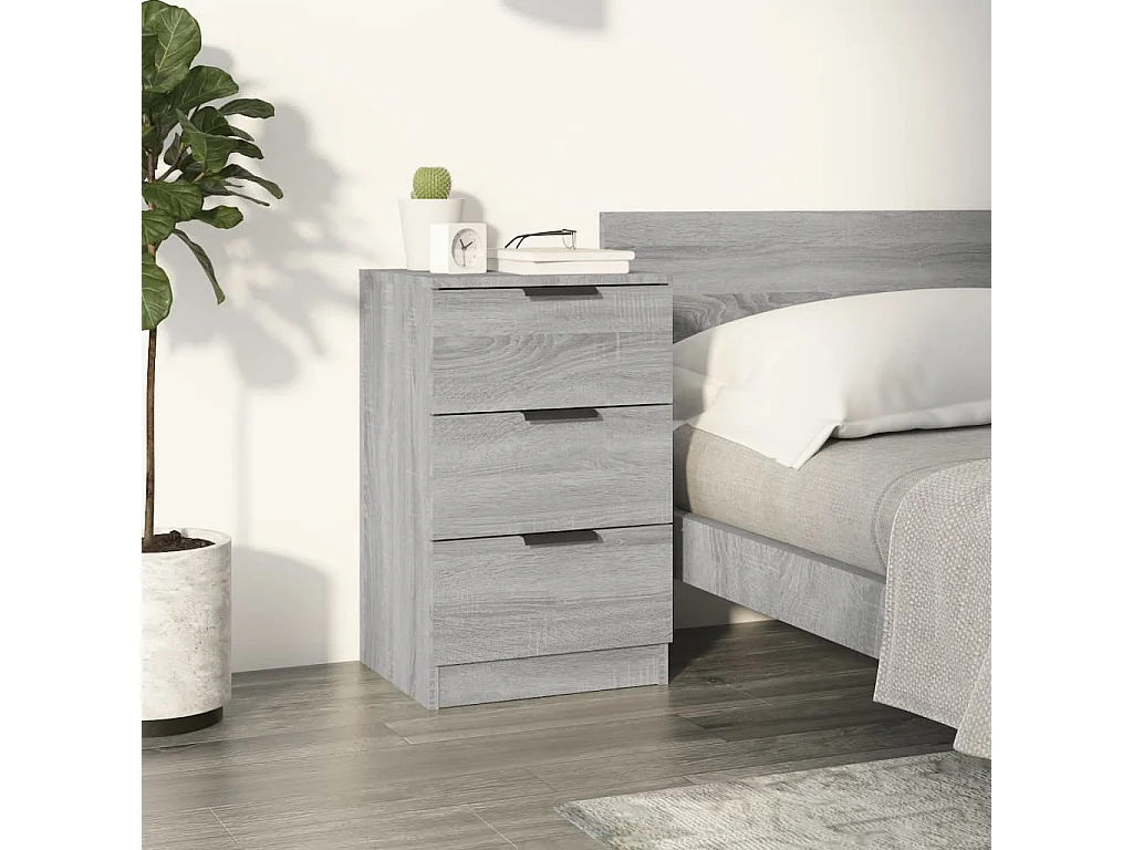 Mesita de noche gris Sonoma 40x36x65 cm ES55210