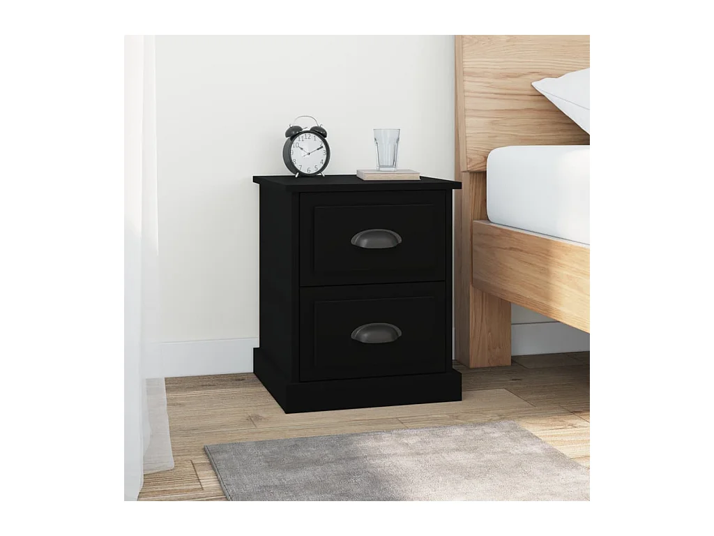 Table de chevet noir 39x39x47,5 cm bois d'ingénierie KEFWE60327