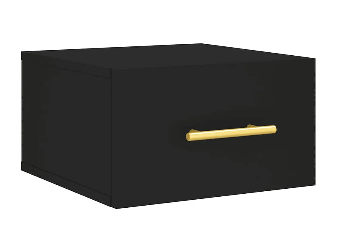 Table de chevet murale noir 35x35x20 cm QPD59970