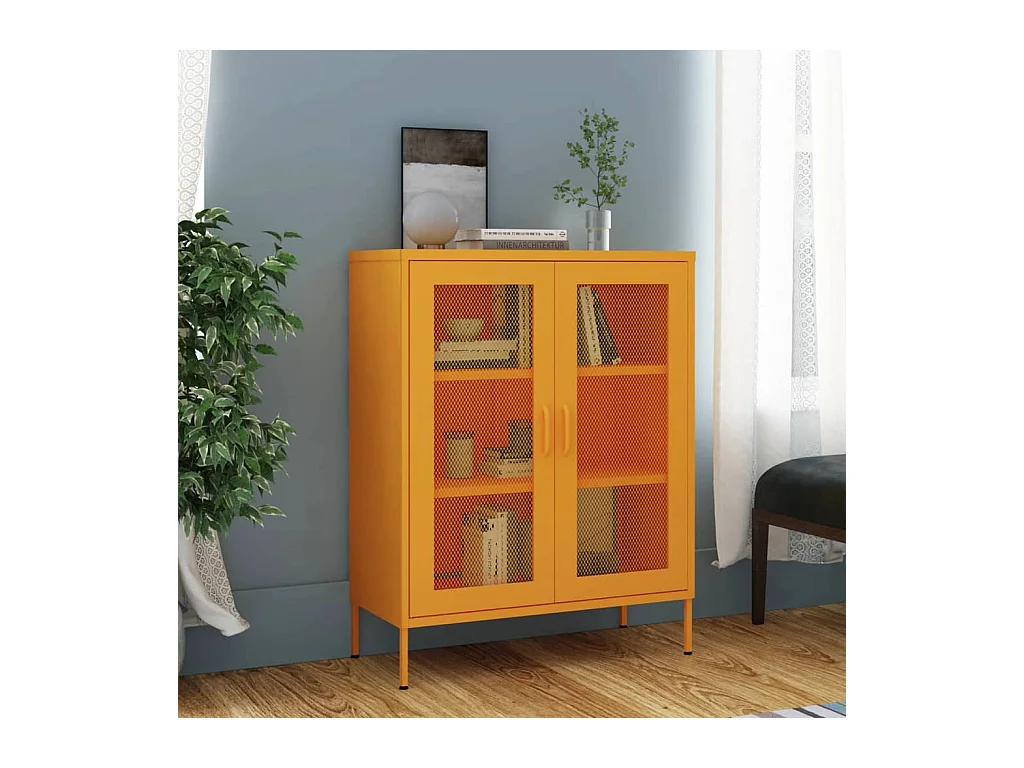 Armoire de rangement Jaune moutarde 80x35x101,5 cm Acier SBC1250