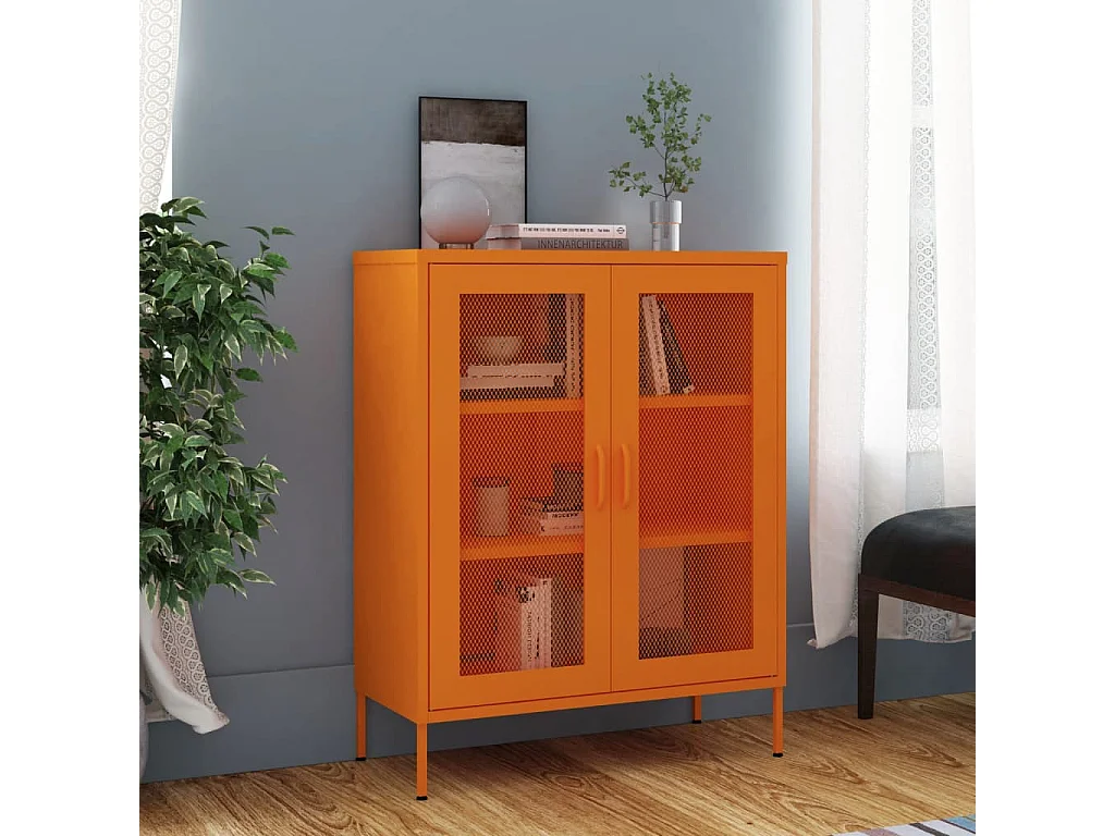 Armario de almacenamiento acero naranja 80x35x101,5 cm ES40134