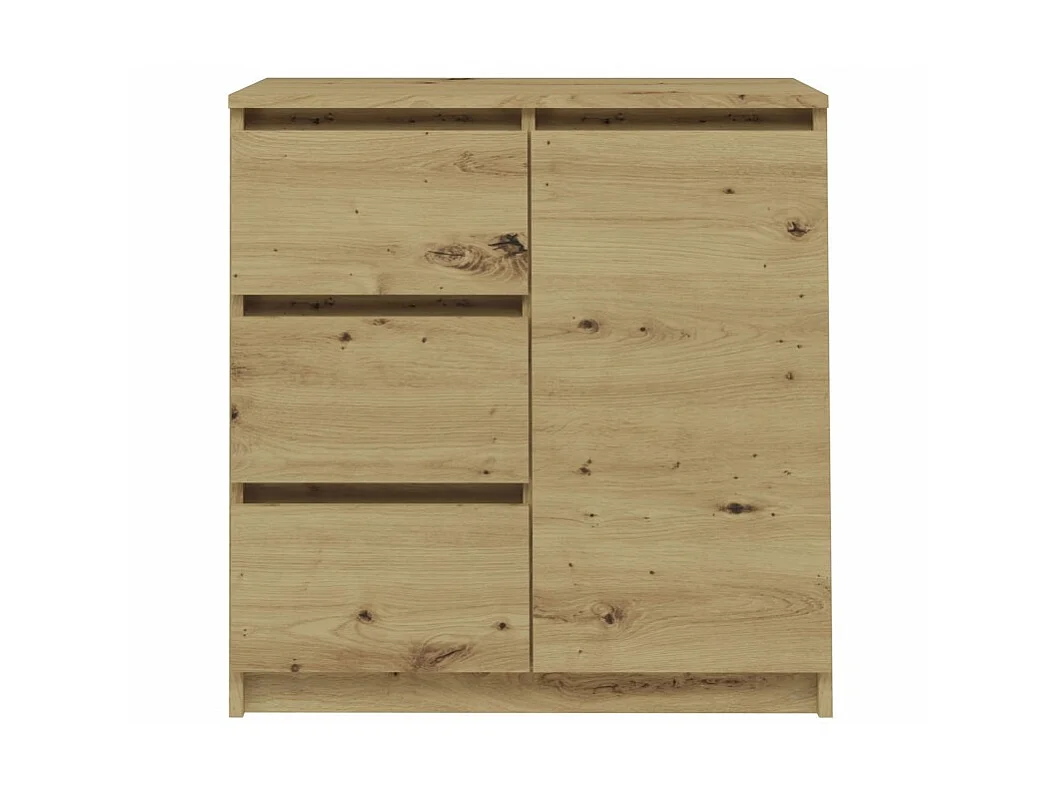 DUNJA - Buffet 1 porte 3 tiroirs - Dimensions 80x40x75 cm - Rangement séjour - Style moderne