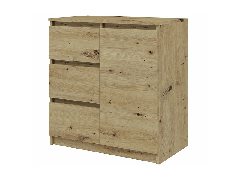 DUNJA - Buffet 1 porte 3 tiroirs - Dimensions 80x40x75 cm - Rangement séjour - Style moderne