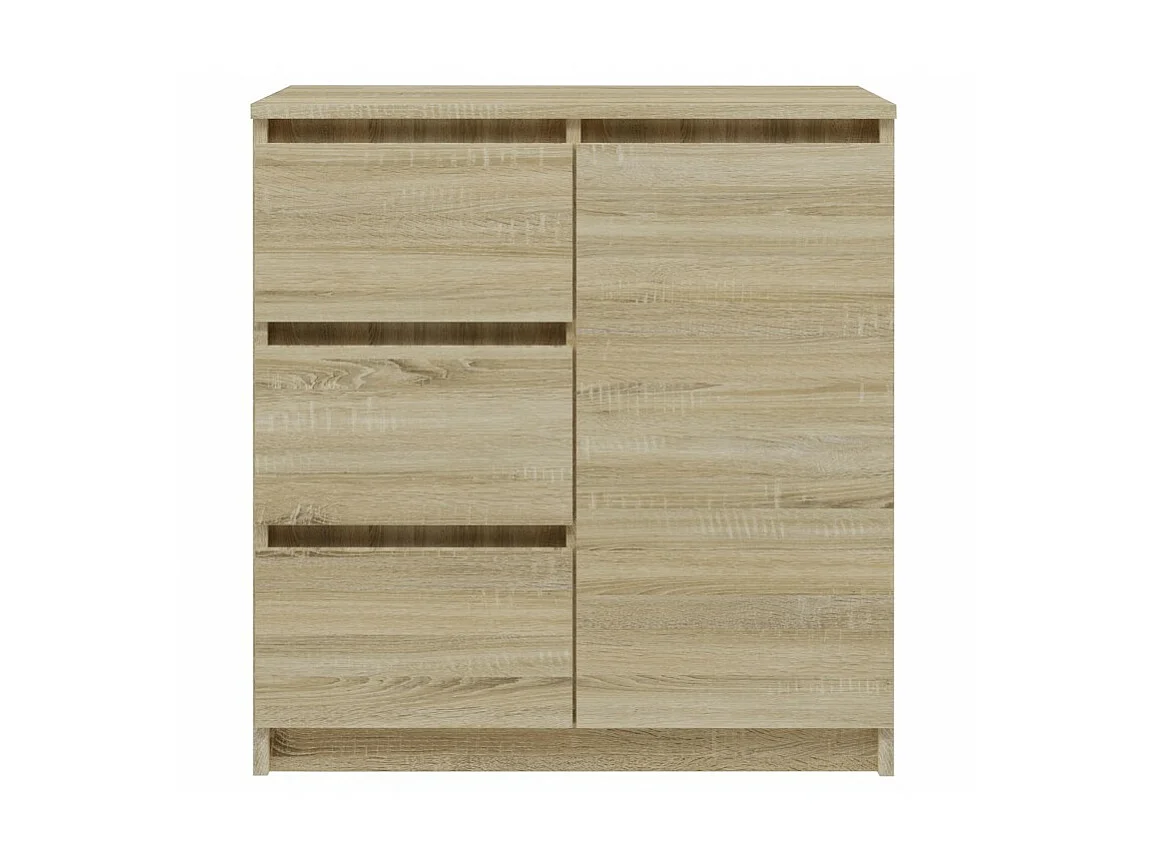 DUNJA - Buffet 1 porte 3 tiroirs - Dimensions 80x40x75 cm - Rangement séjour - Style moderne