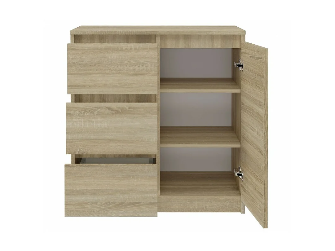 DUNJA - Buffet 1 porte 3 tiroirs - Dimensions 80x40x75 cm - Rangement séjour - Style moderne