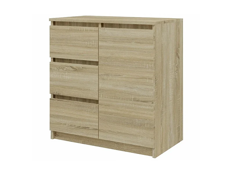 DUNJA - Buffet 1 porte 3 tiroirs - Dimensions 80x40x75 cm - Rangement séjour - Style moderne