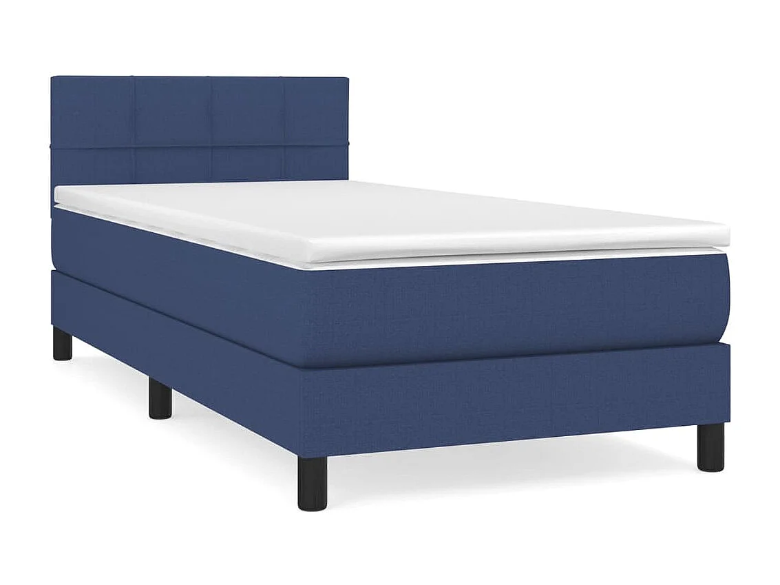 Boxspring met matras stof blauw 90x200 cm NL83385