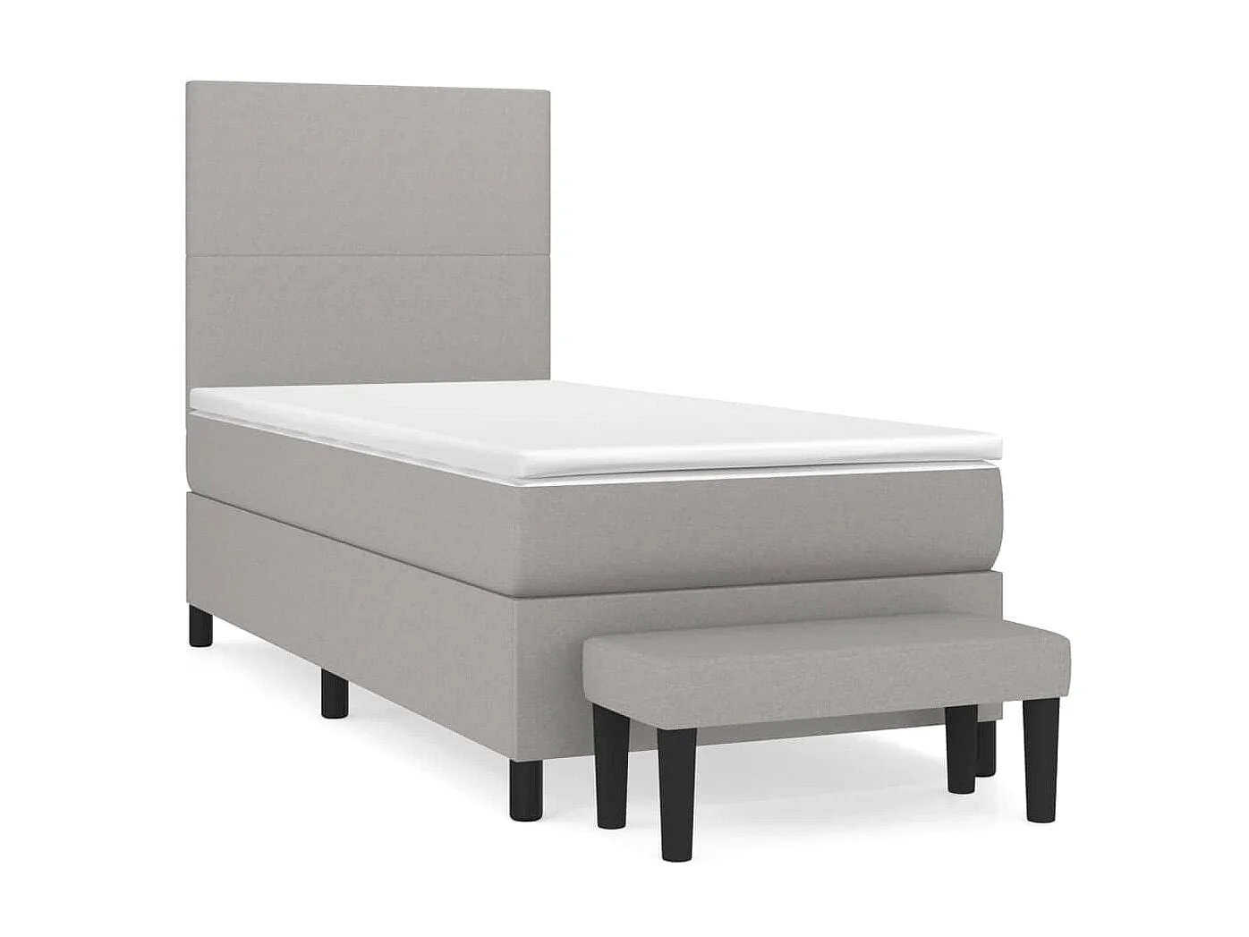 Conjunto Boxspring - 80x200 cm + Somieres + colchón tela gris claro ES37990