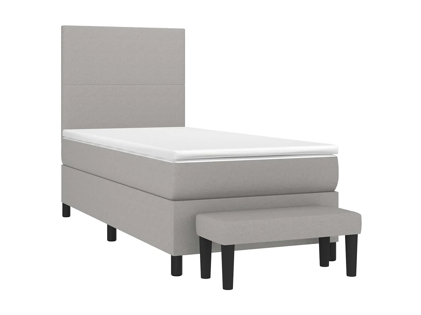 Conjunto Boxspring - 80x200 cm + Somieres + colchón tela gris claro ES37990