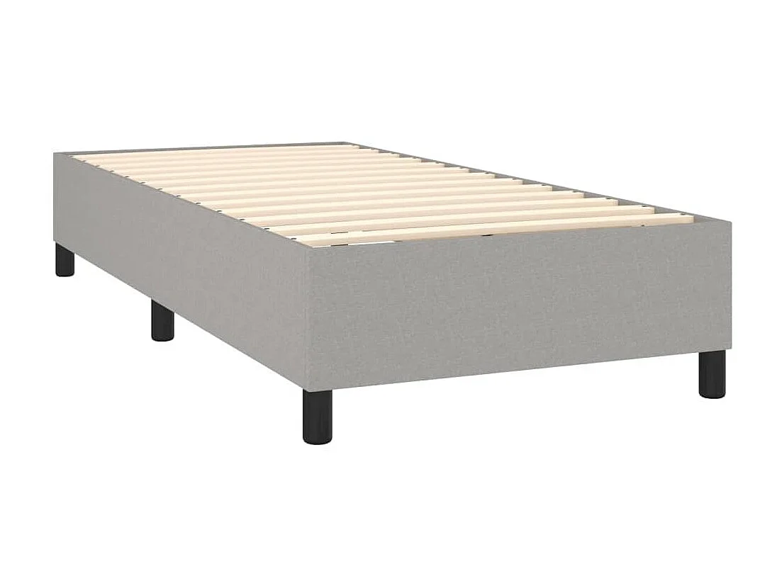 Conjunto Boxspring - 80x200 cm + Somieres + colchón tela gris claro ES37990