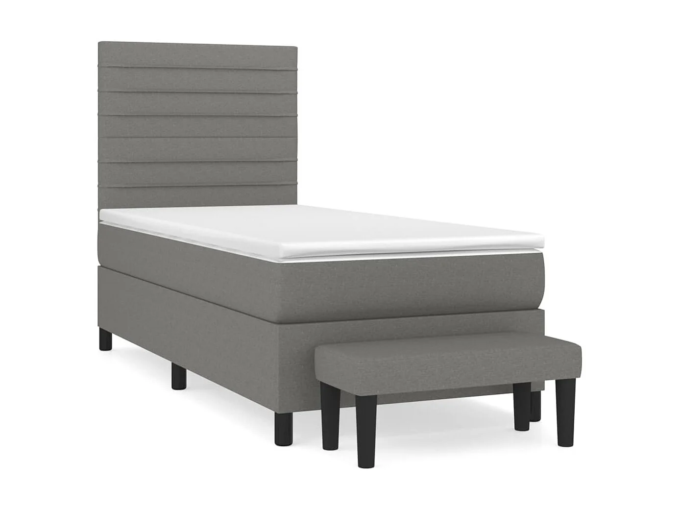Boxspringbett mit Matratze,Bett für Schlafzimmer Dunkelgrau 90x190 cm Stoff -CFW86289