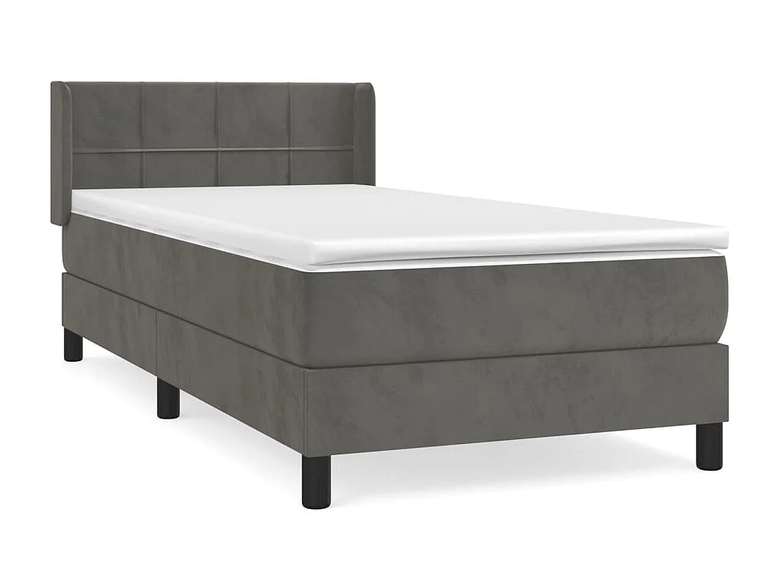 Boxspringbett mit Matratze,Bett für Schlafzimmer Dunkelgrau 100x200 cm Samt -CFW36738