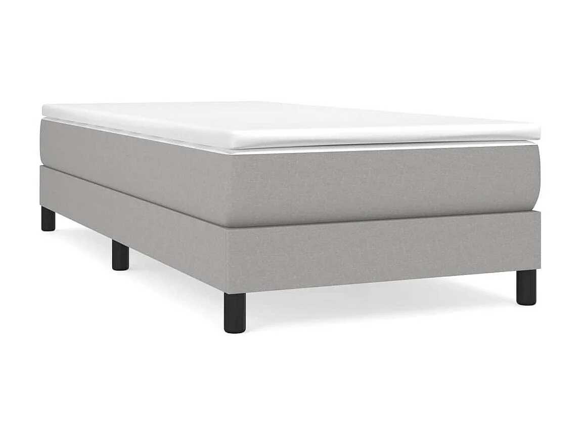 Ensemble complet boxspring - 90x200 cm + sommier tapissier + matelas Gris clair Tissu SRGW73536