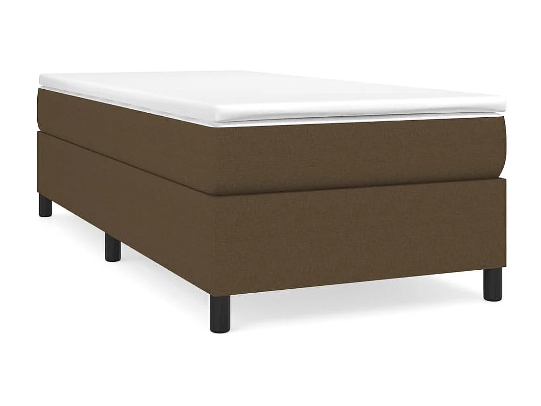 Conjunto Boxspring - 80x200 cm + Somieres + colchón tela marrón oscuro ES40435