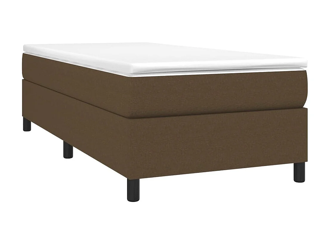 Conjunto Boxspring - 80x200 cm + Somieres + colchón tela marrón oscuro ES40435