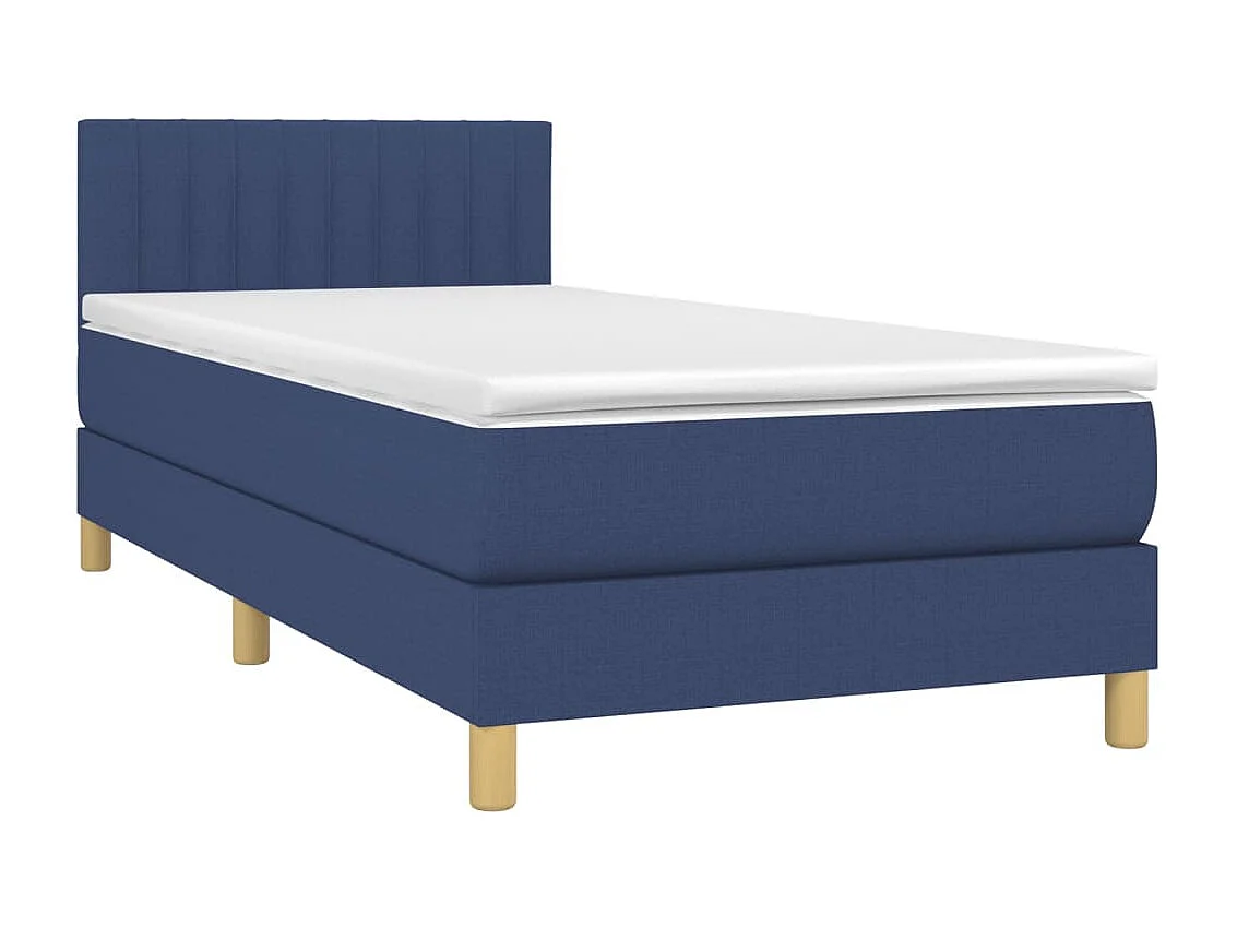 Cama continental com molas+ colchão 100x200 cm tecido azul PT748444